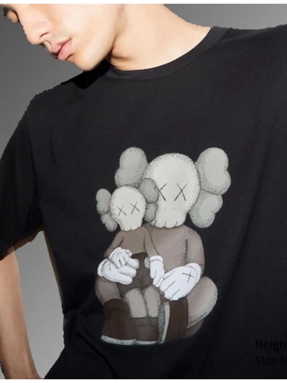KAWS X Uniqlo UT Black Short Sleeve T-Shirt Companion Father Son Unisex XL